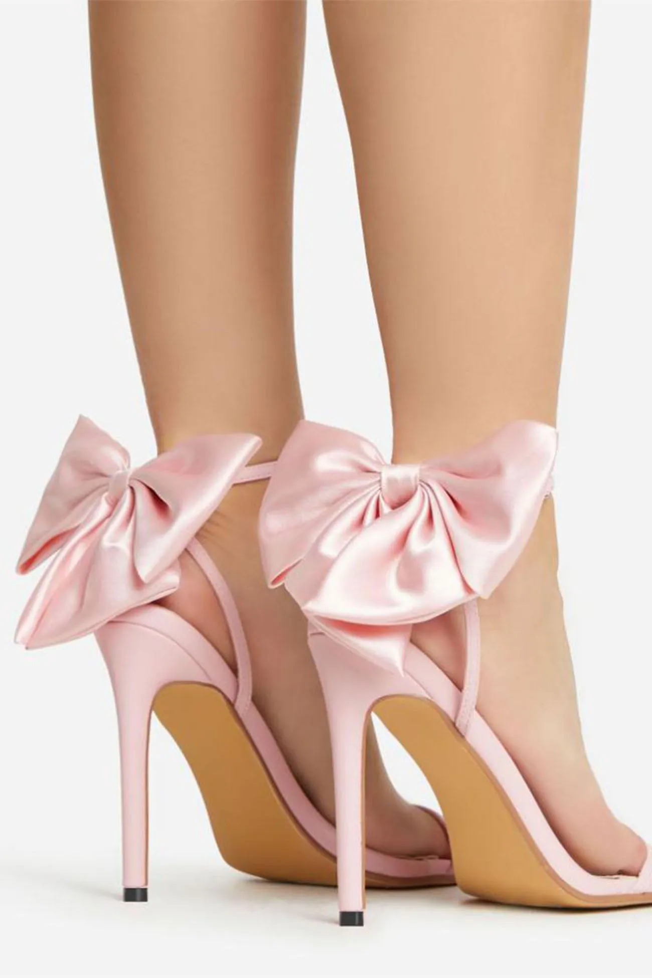 Amozae-Bow Ankle Strap High Heels
