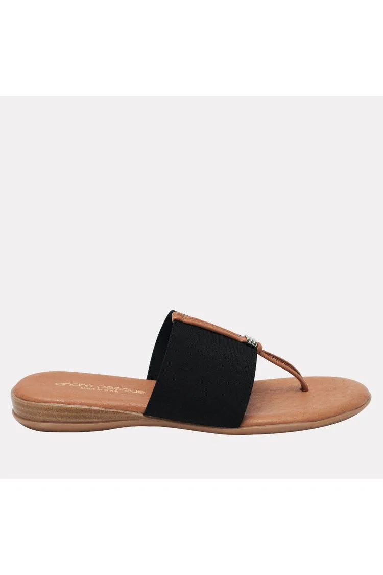 André Assous Nice Featherweights ™ Elastic Flip Flop Sandals | Black | Clearance Final Sale