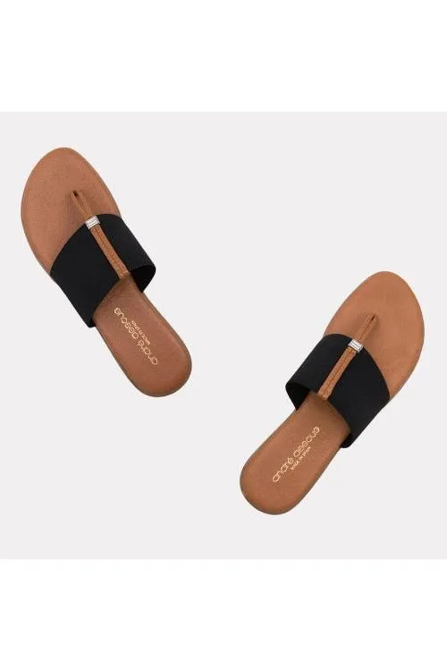 André Assous Nice Featherweights ™ Elastic Flip Flop Sandals | Black | Clearance Final Sale
