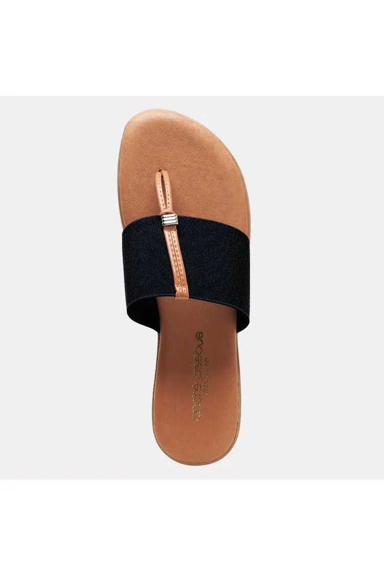 André Assous Nice Featherweights ™ Elastic Flip Flop Sandals | Black | Clearance Final Sale