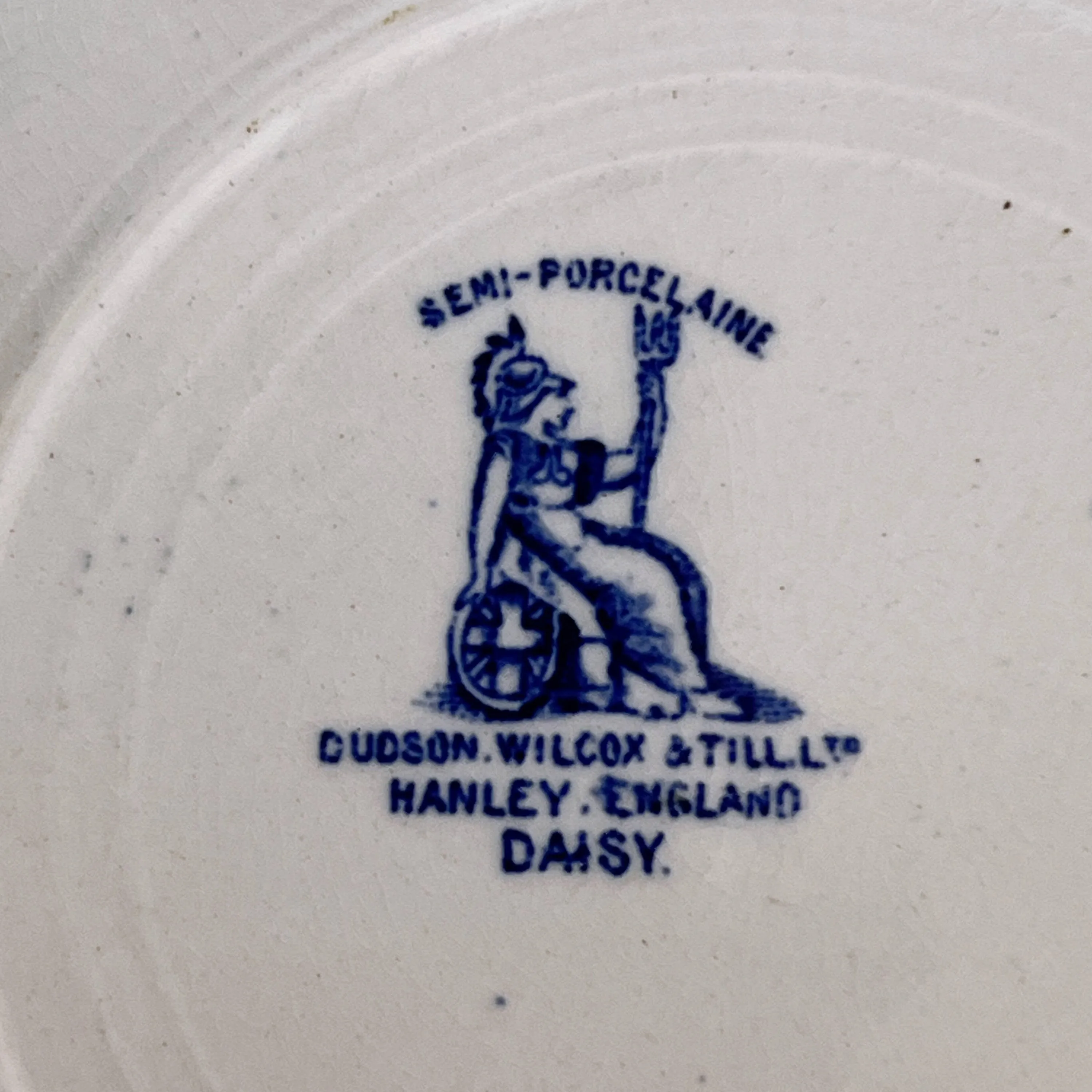 Antique Flow Blue Rimmed Soup Bowls Daisy Pattern Dudson Wilcox & Till Price For One