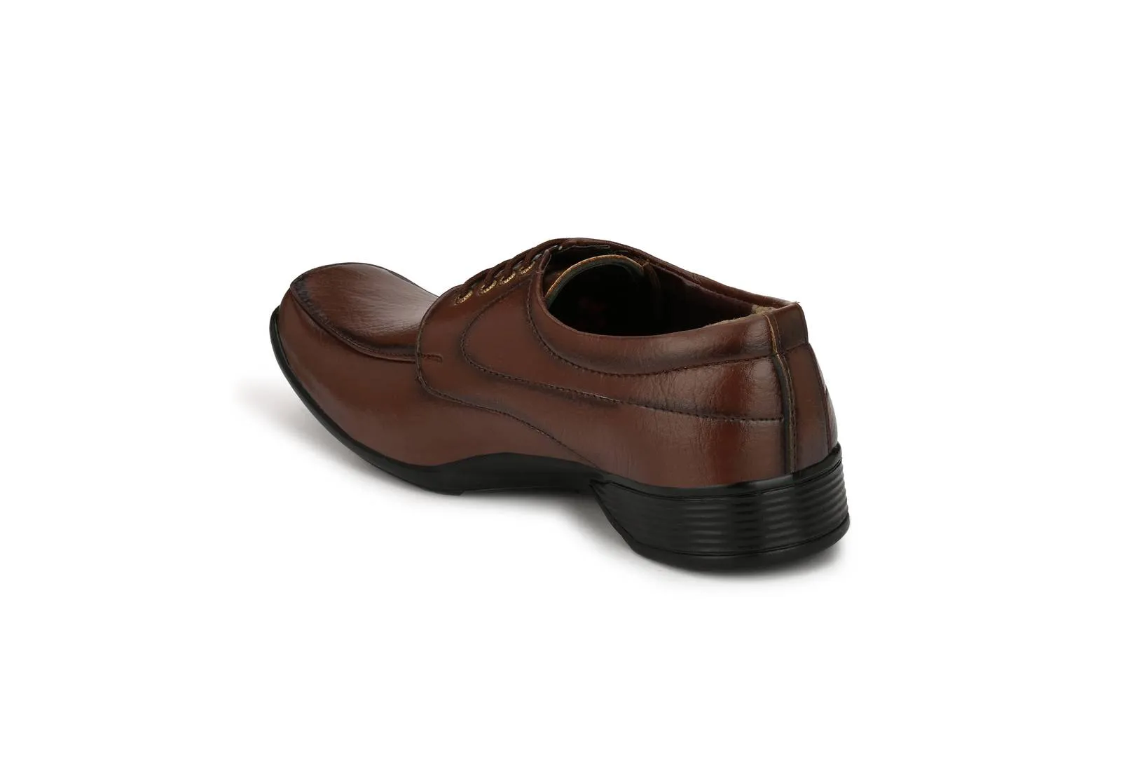 Brown Lace-up Synthetic Formal Shoes