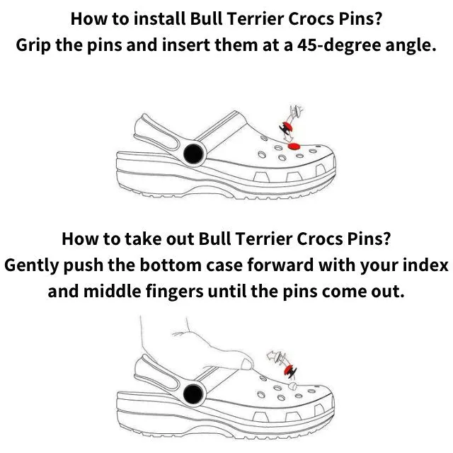 Bull Terrier Crocs Pins Set