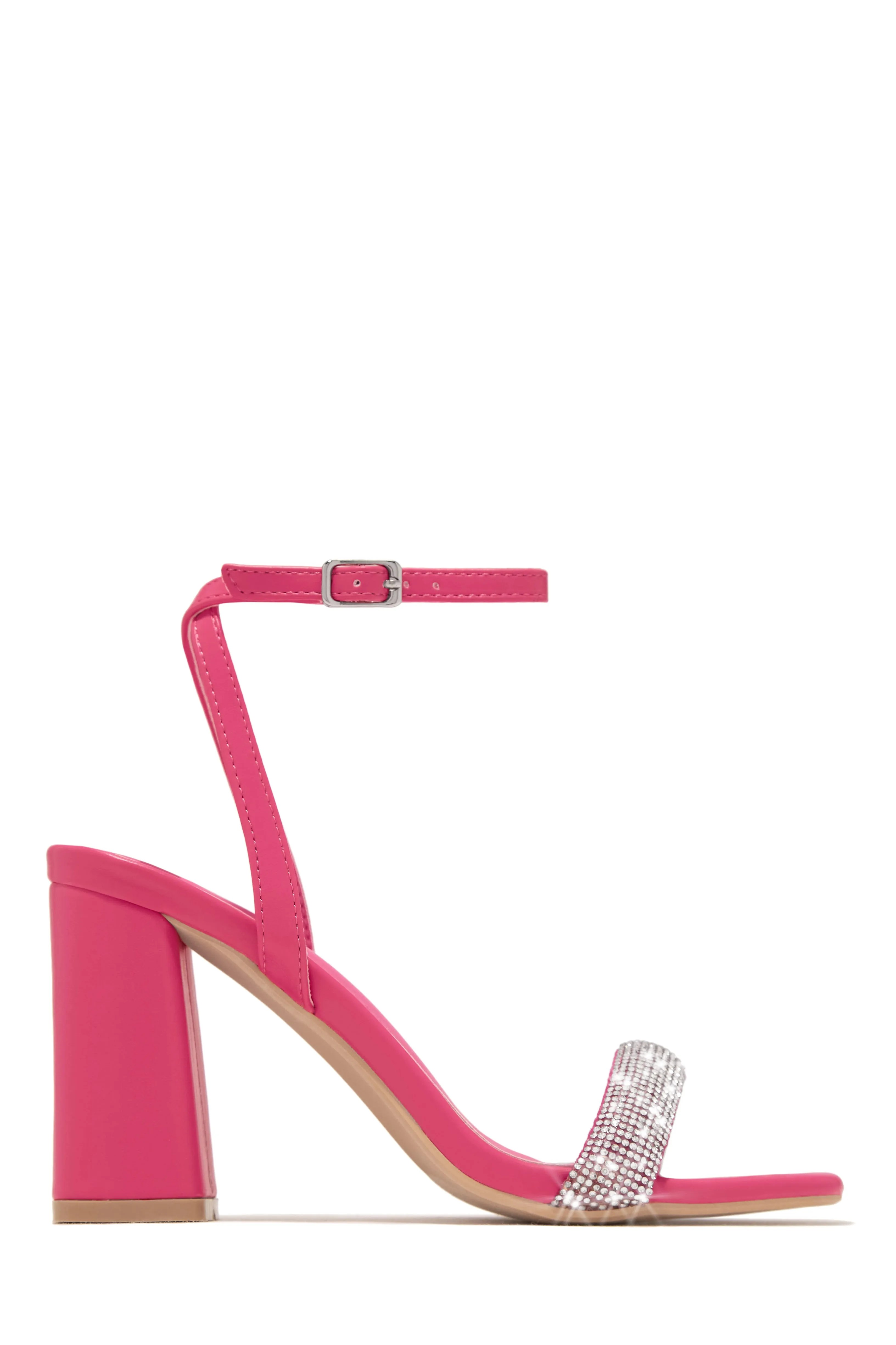 Devine Dreams Embellished Chunky Heels - Pink