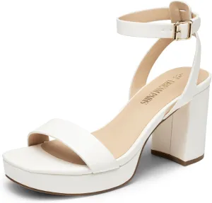 DREAM PAIRS Platform Heels for Women High Block Chunky Open Toe Ankle Strap Heels Fashion Wedding Party Evening Prom Dance Dress Pump Sandals Shoes