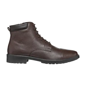 Geox Kapsian Inside Zip Lace Up Tumbled Leather Boots