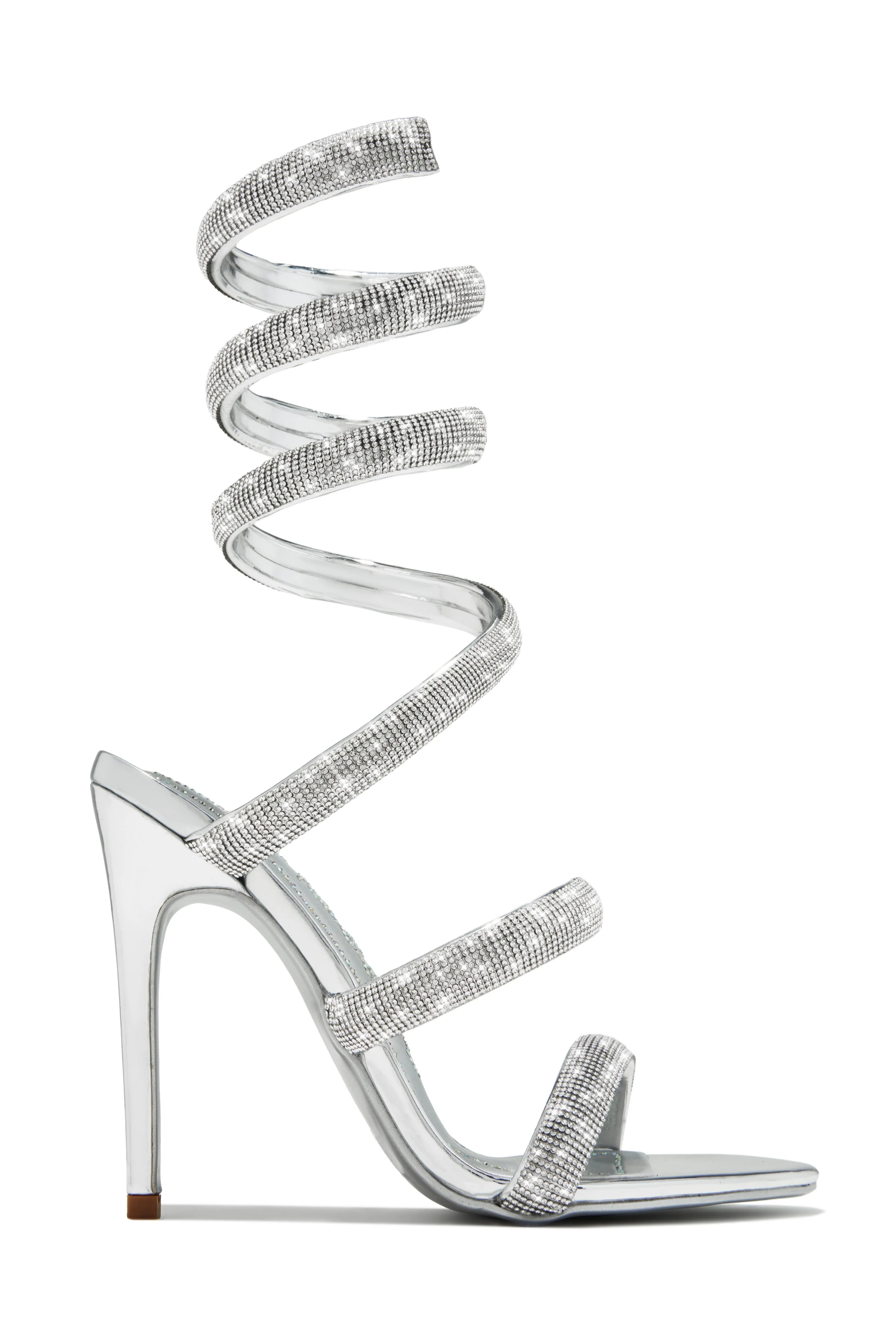 Gianna Embellished Around The Ankle Coil Heels - Gold