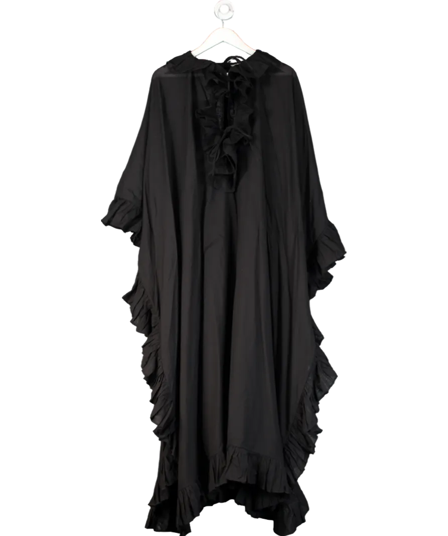 H&M Black Studio Collection Ruffled Kaftan Dress One Size