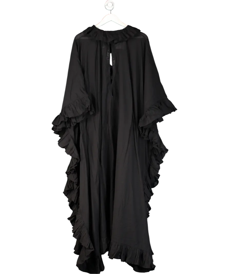 H&M Black Studio Collection Ruffled Kaftan Dress One Size
