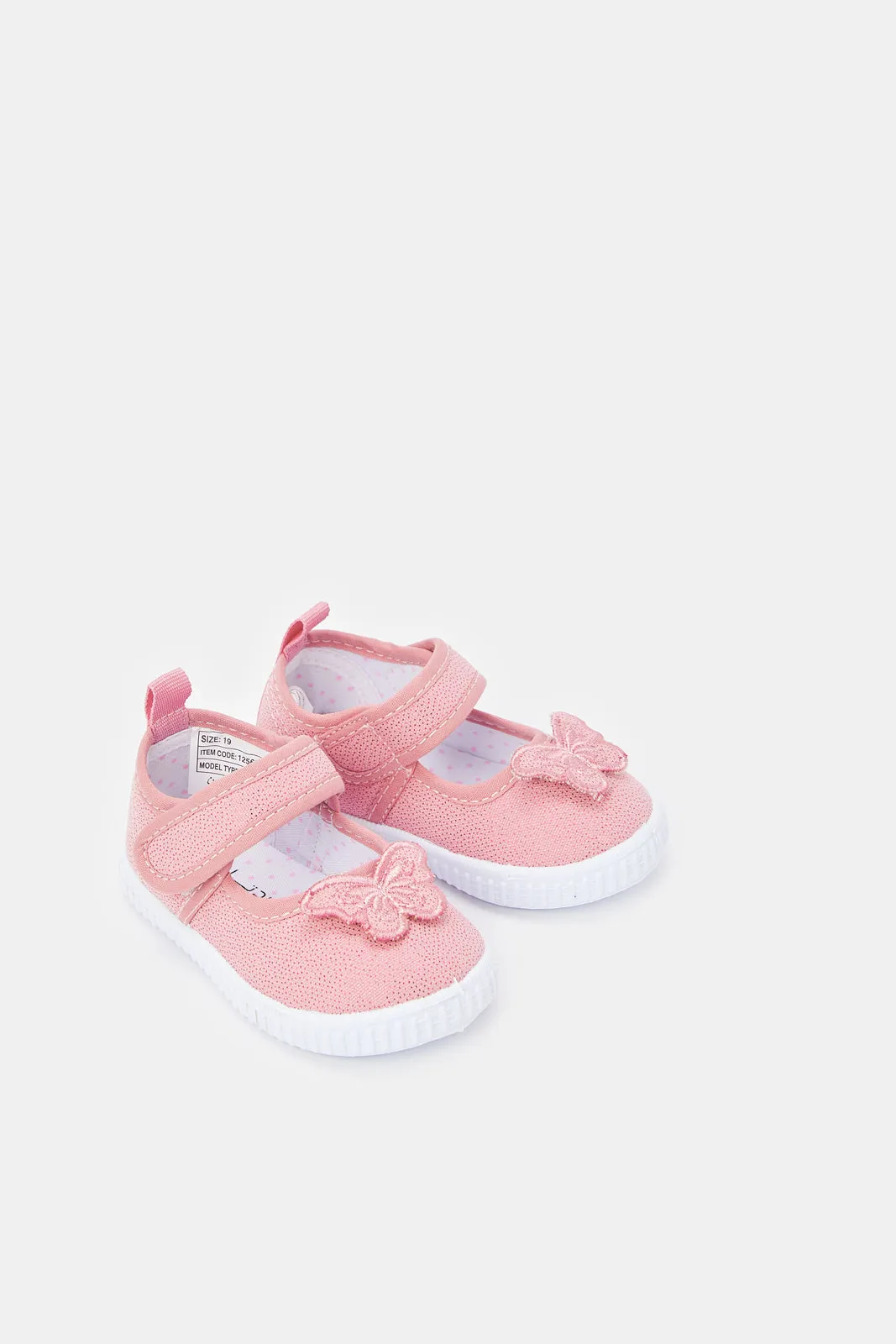 Infant Girls Pink Butterfly Pump