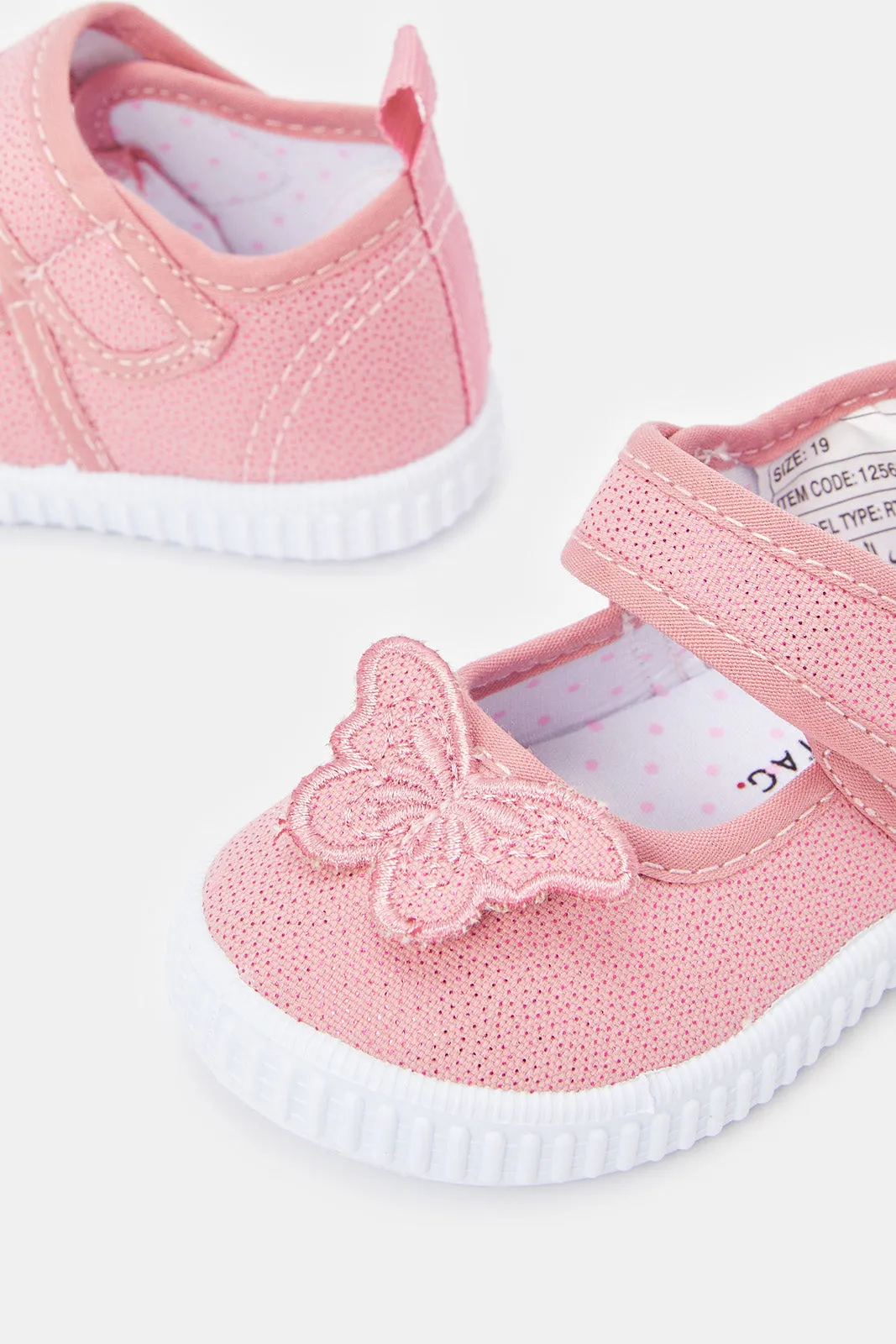 Infant Girls Pink Butterfly Pump