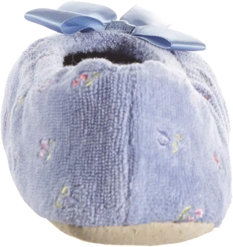 isotoner Women's Embroidered Terry Ballerina Slippers
