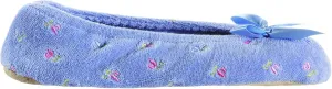 isotoner Women's Embroidered Terry Ballerina Slippers