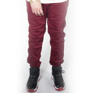 Maroon Twill Jogger Pants JG804