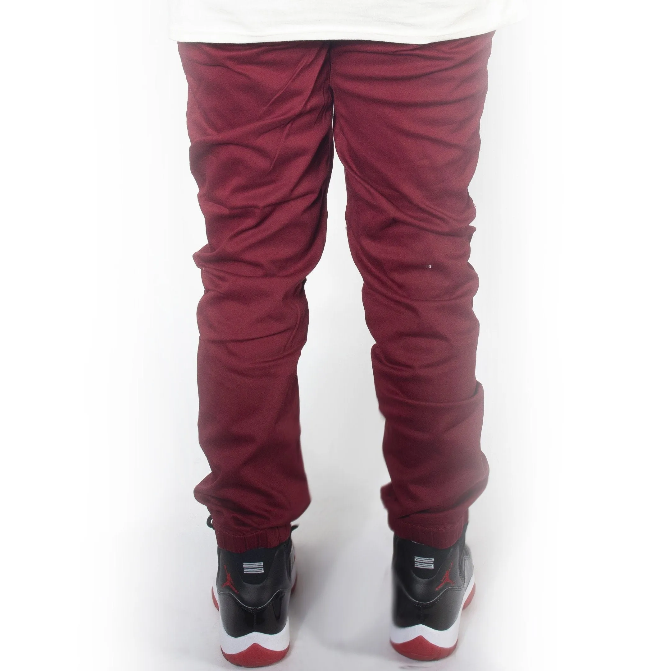 Maroon Twill Jogger Pants JG804