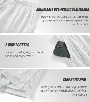 Mens Mesh Shorts 6 Inch Inseam Mens Athletic Shorts Breathable Fabric for Gym and Workouts