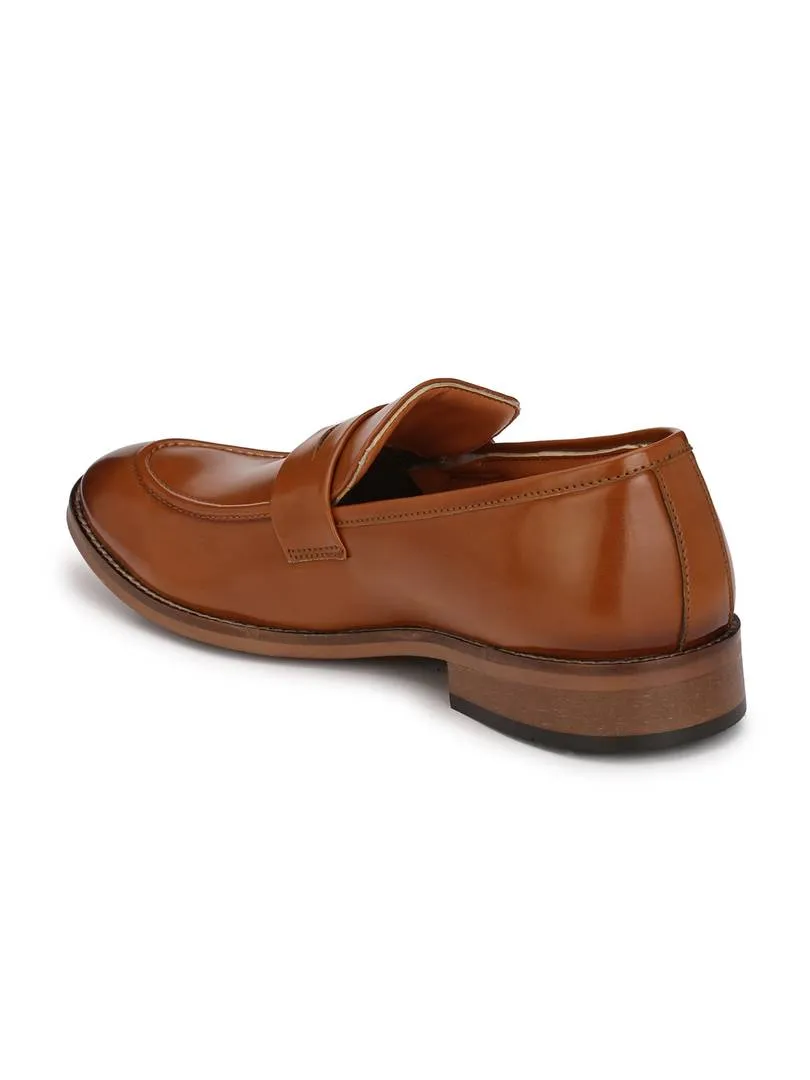 Men's Tan Slip On Mocassion Synthetic Leather Formal Shoes