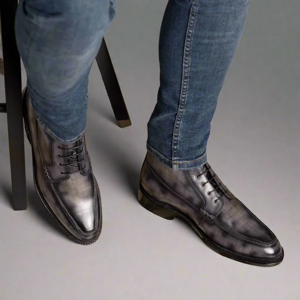 MOCTOE BOOTS GREY PATINA (TRADITIONAL-Z1)