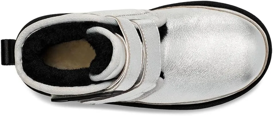 Neumel Platform Leather UGG Boots, Silver Metallic