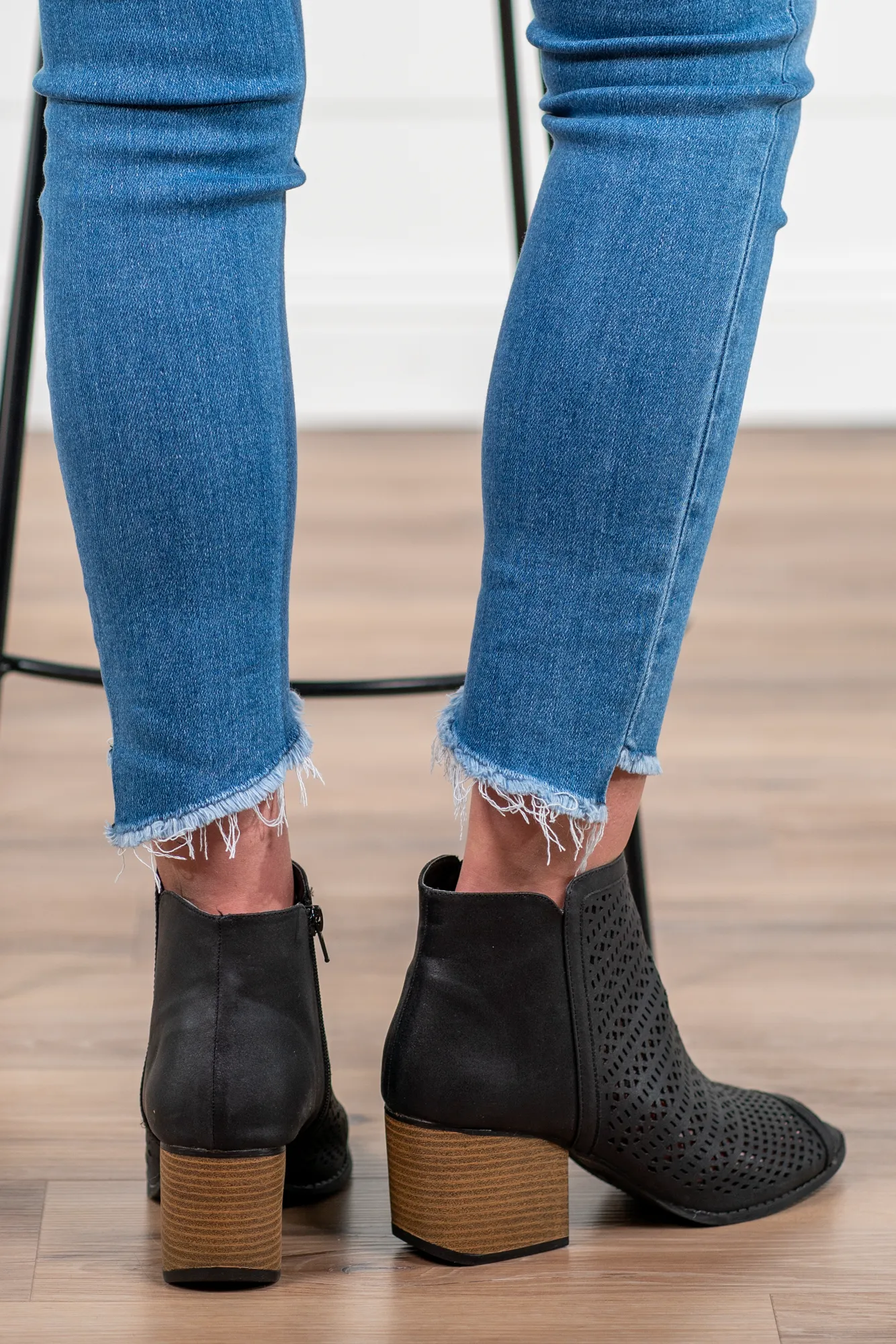 Peep Toe Bootie Heels