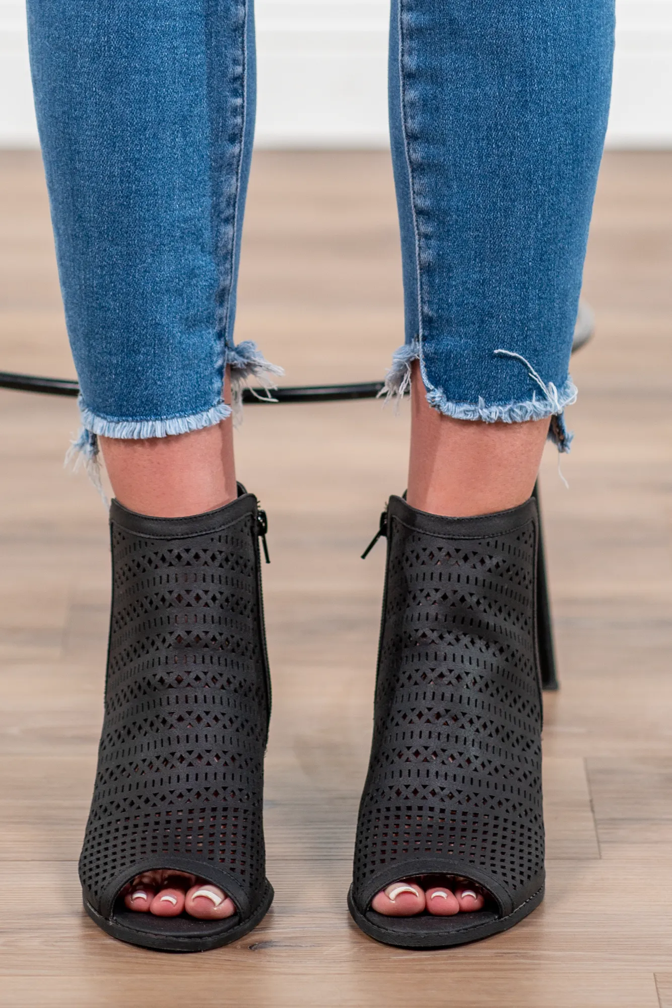 Peep Toe Bootie Heels
