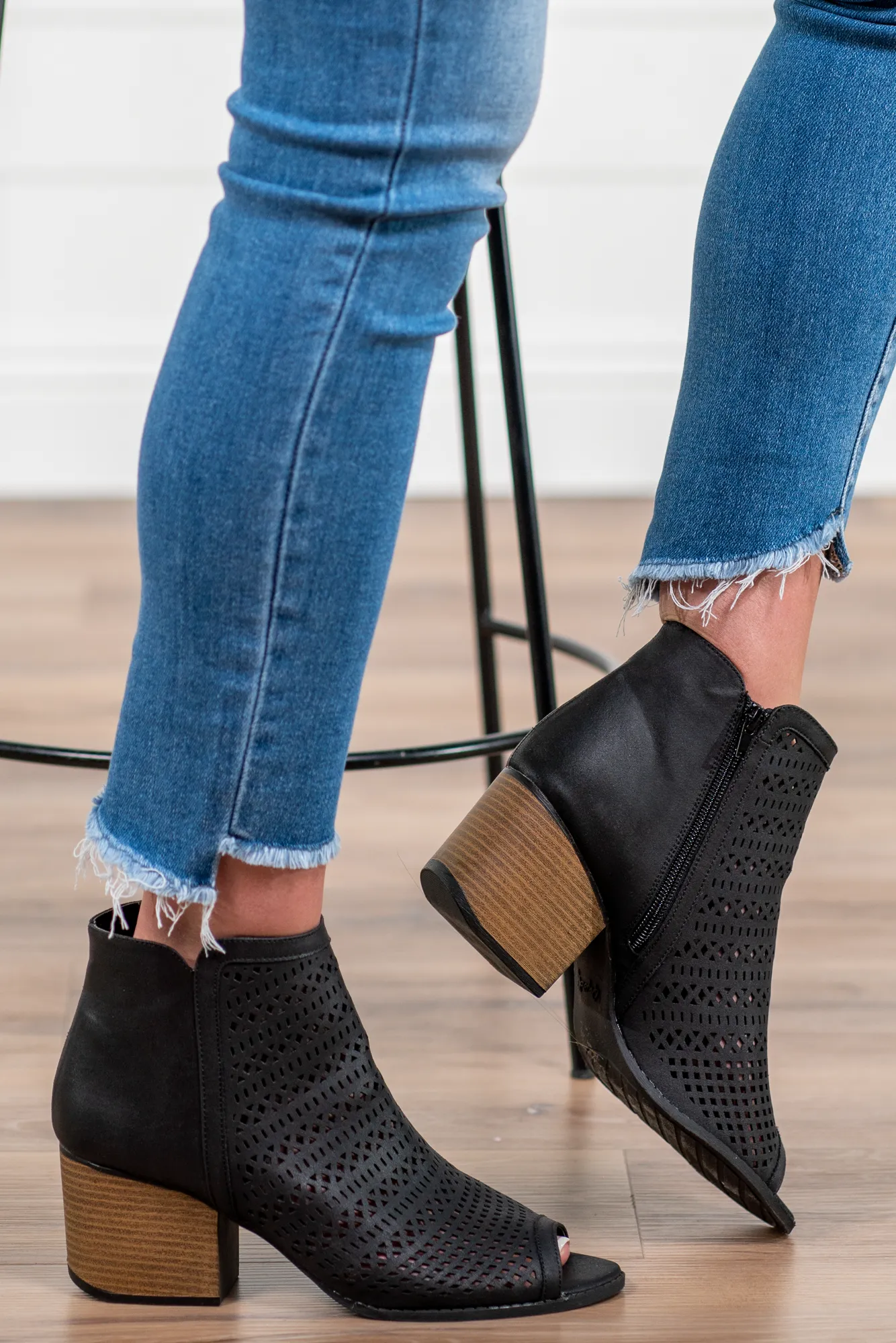 Peep Toe Bootie Heels