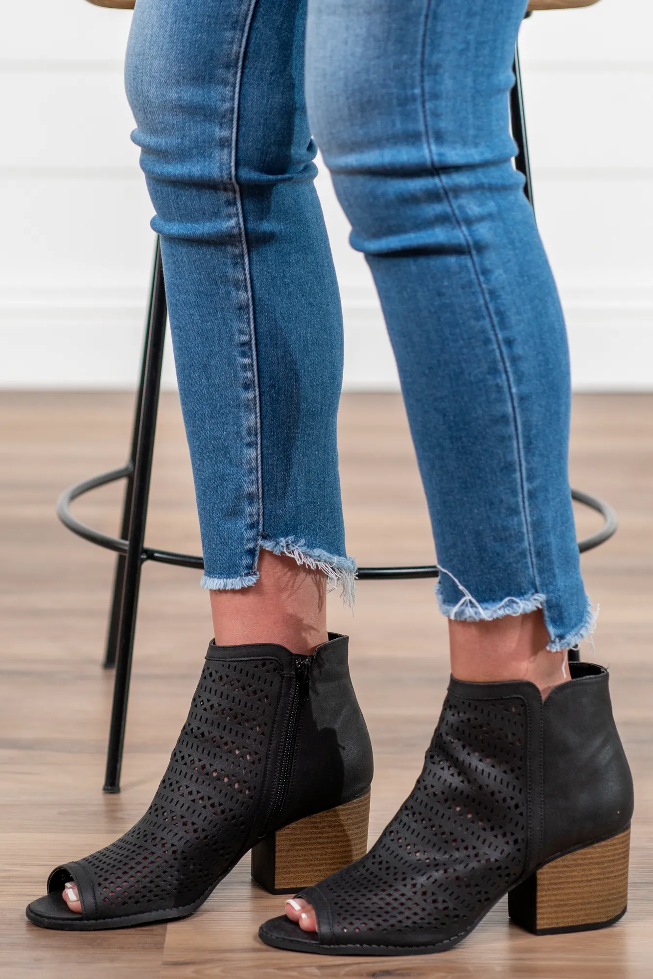 Peep Toe Bootie Heels
