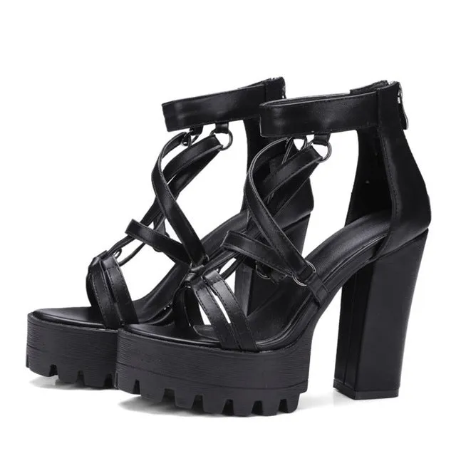 Pentagram Platform Sandals - Size 7