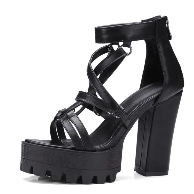 Pentagram Platform Sandals - Size 7