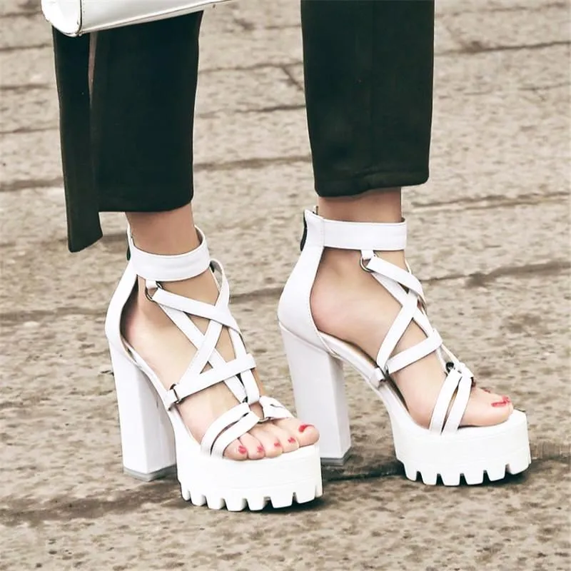Pentagram Platform Sandals - Size 7