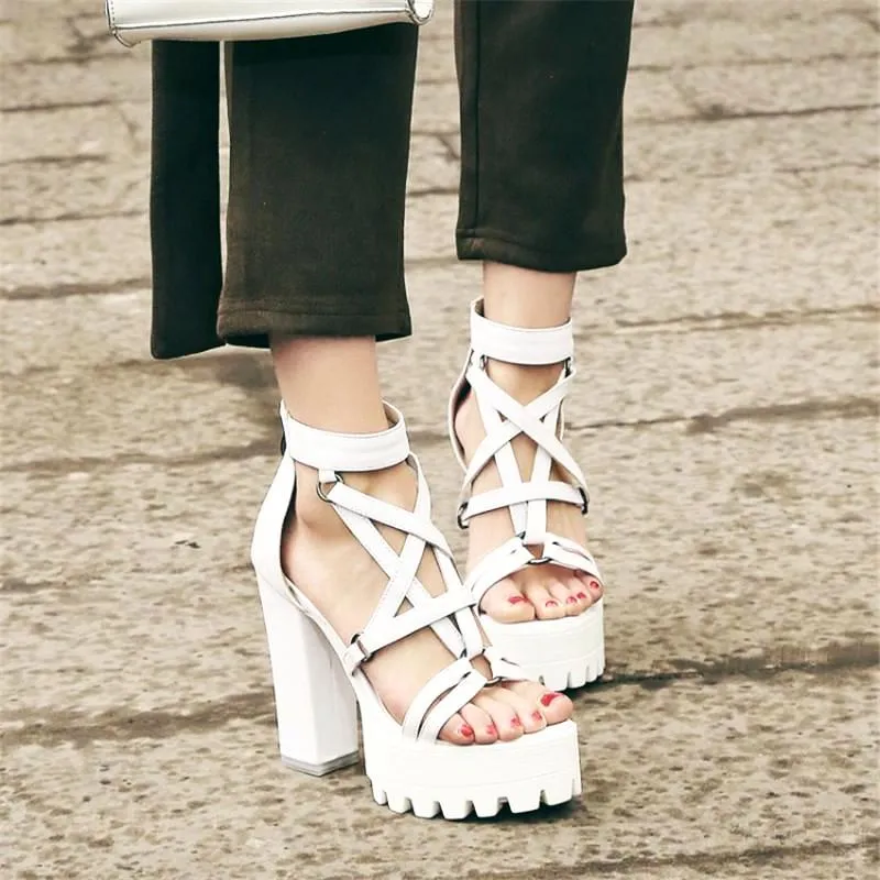 Pentagram Platform Sandals - Size 7