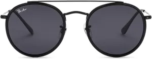 Pro Acme Double Bridge Round Sunglasses for Women Men 100% Real Glass Lens Retro UV400 Protection Retro Circle Sun Glasses