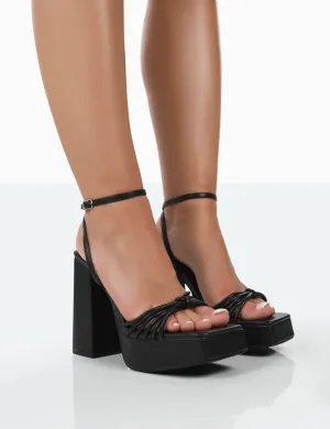 PUBLIC DESIRE - BOUJEE BLACK GRAIN HEEL