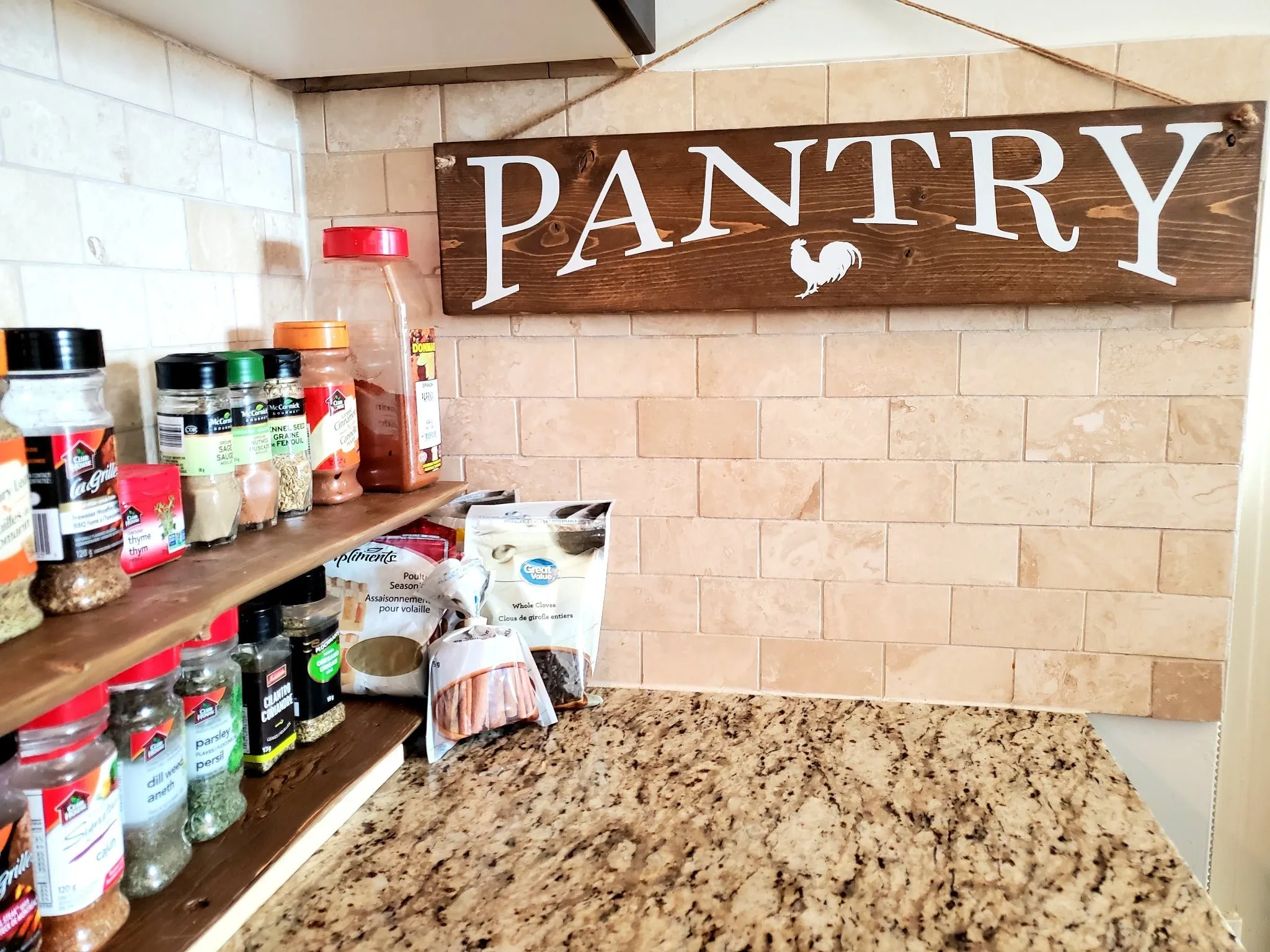 Rustic Wood Pantry Sign - Perfect for Home Decor and Kitchen Organization