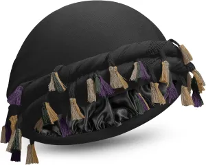 Turban for Men Adjustable Halo Silk Satin Lined Cap for Women Durag Twist Head Wraps Hat Elastic Pre Tie Beniee