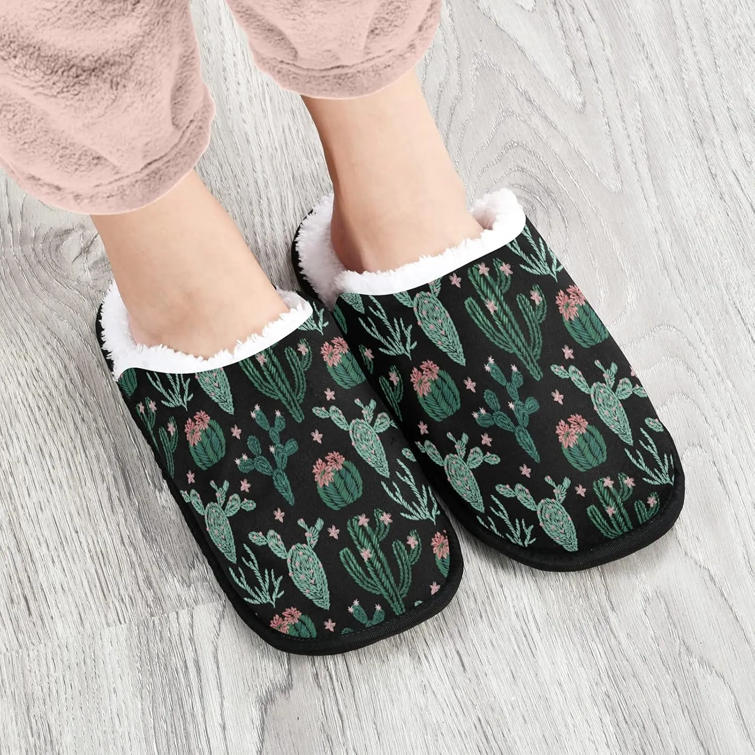 visesunny Women's Cozy Fuzzy Plush Fleece Slippers Soft Memory Foam Ladies House Shoes Warm Bedroom Flat Shoes Unisex Indoor Outdoor