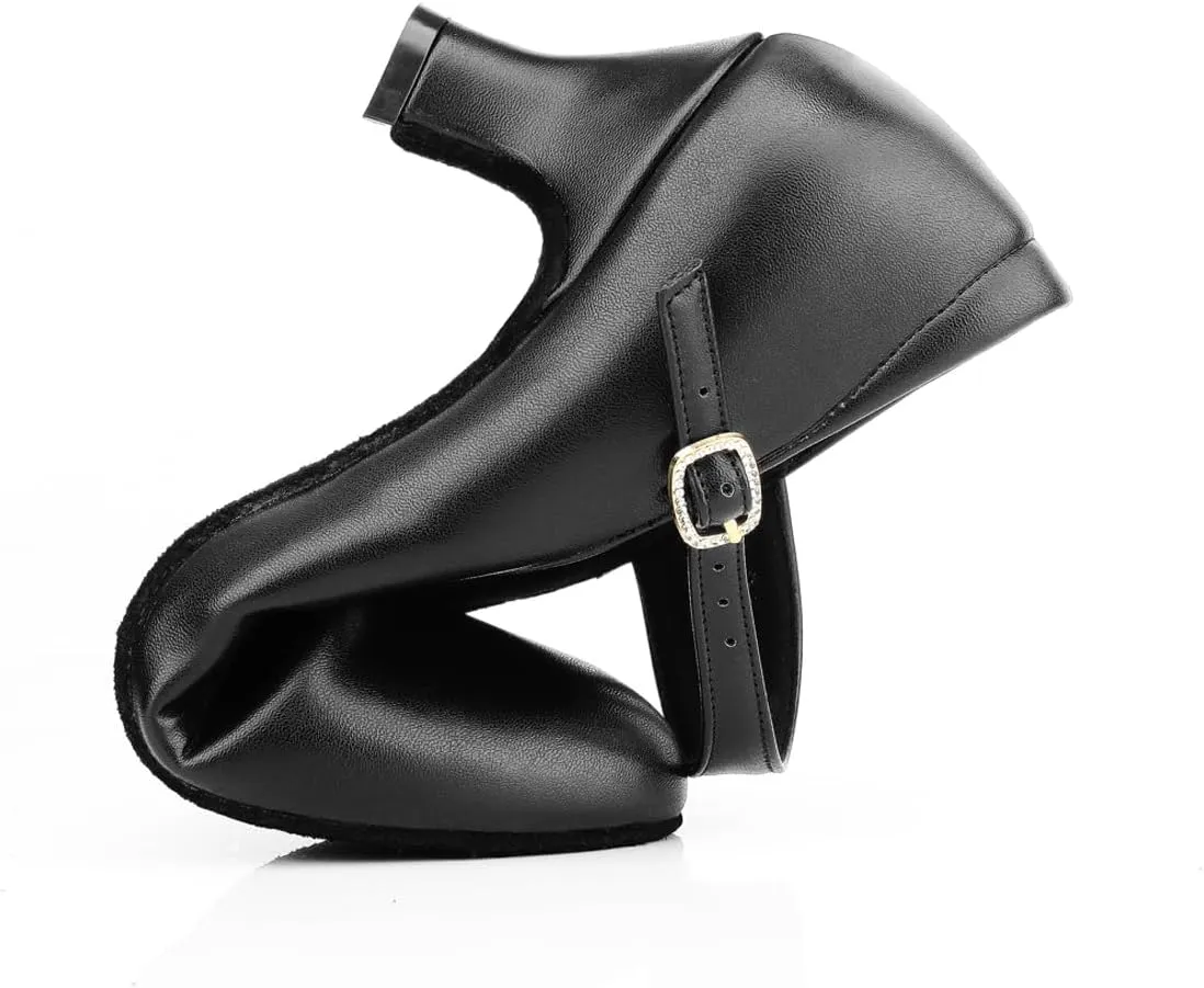 Women's Ankle Strap Heels Character Shoes Wedding Ballroom Latin Dance Pumps